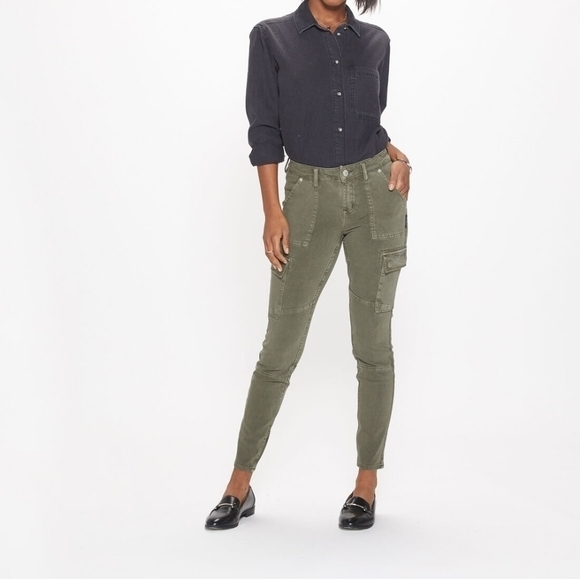 Silver Jeans Skinny Cargo low Rise Jeans Pants Olive Size  W32 L37 Tall NWT - Picture 1 of 13